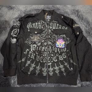 Raw Blue Black Graphic Men's Jacket Y2k Bomber